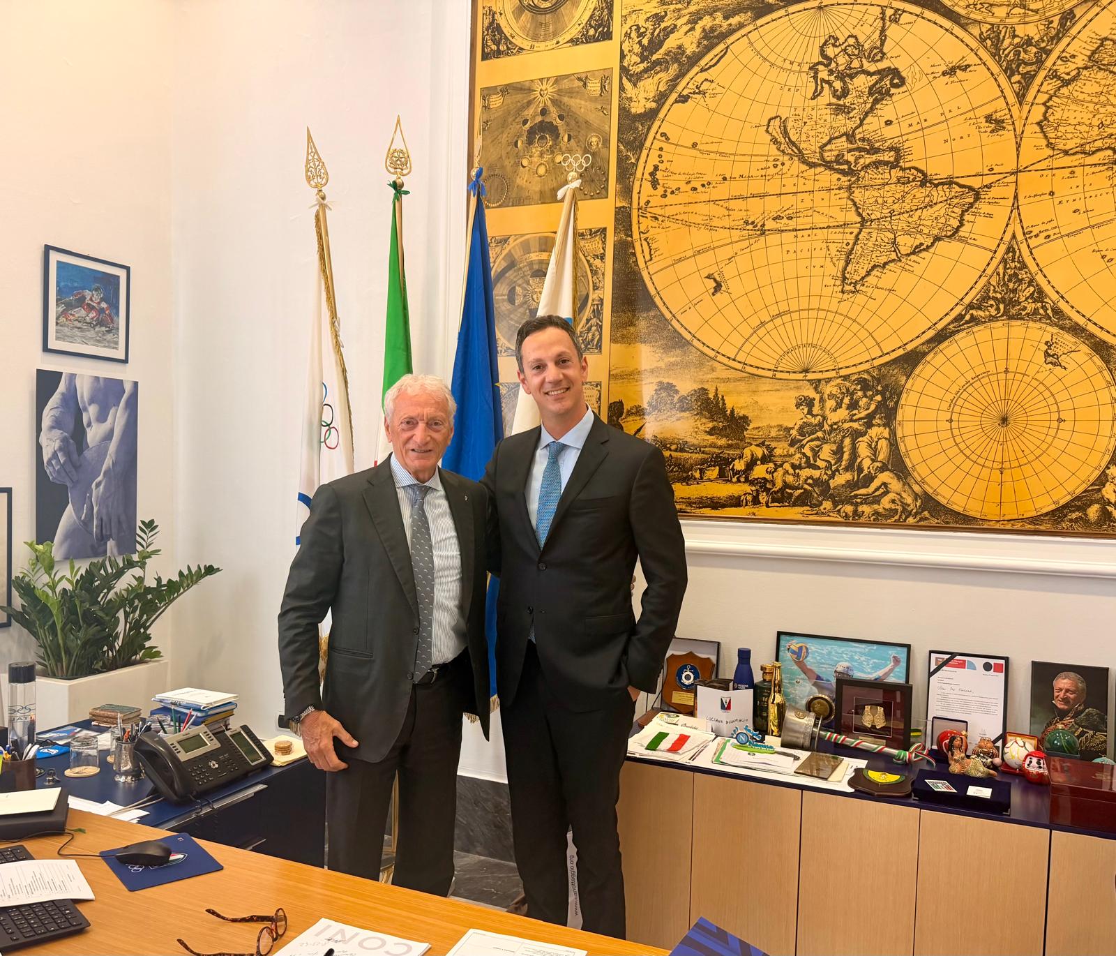 Il Presidente Castiglia incontra il Presidente del CONI Buonfiglio: “Rafforziamo il ruolo del futsal nel panorama sportivo”