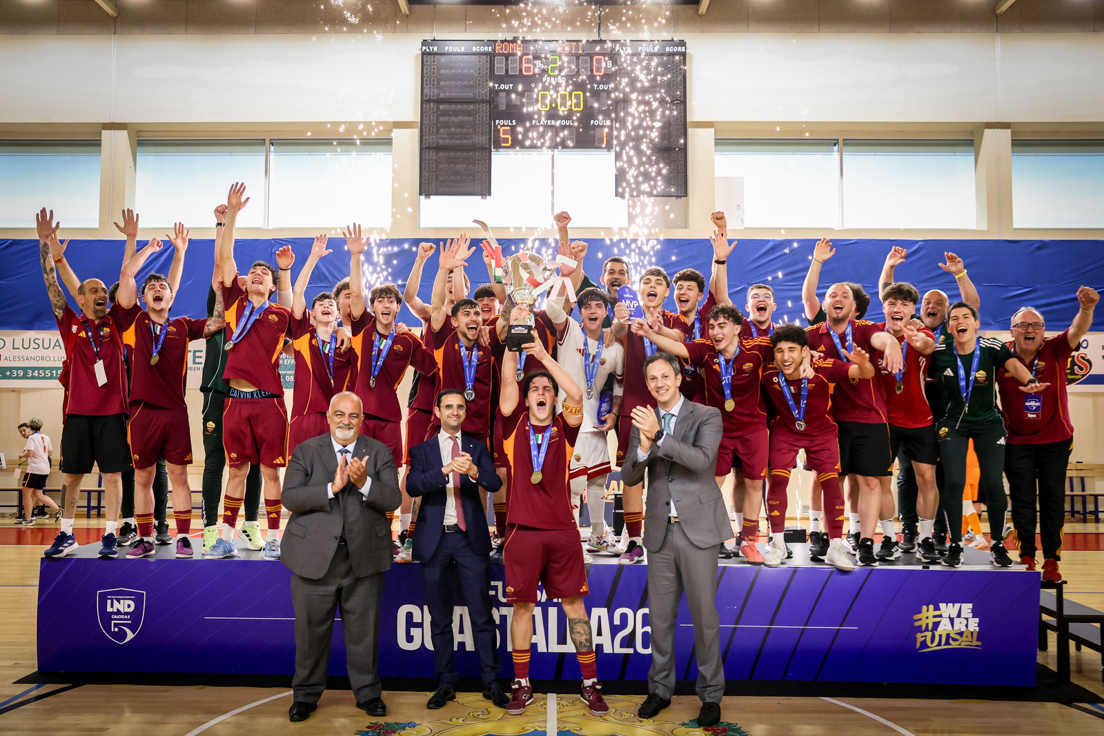 Guastalla 2026, la Roma si conferma campione d’Italia Under 19: 6-0 all’Orange Asti nella finale del Pala Chiarelli Donati